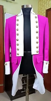 Men's Custom Made Pink French Nobleman Colonial Wedding Rococo Costume Coat • $195.21