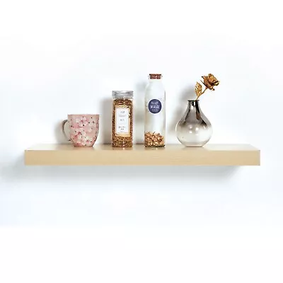 Modern High Quality Floating Shelf - Maple - 900x230x38mm • £16.56