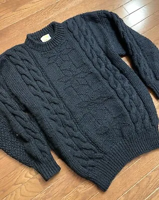 Vintage Dale Of Norway Sweater Men’s Small Cable Knit Black Fisherman Fair Isle • $99