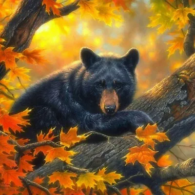$12.85 • Buy 5D Diamond Painting Black Bear Climbing On The Tree Cross Stitch Kit Home Wild
