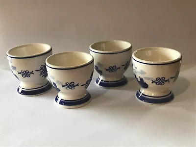 HAND PAINTED DELFT BLUE EGG CUPS - Set Of 4 • $19.95