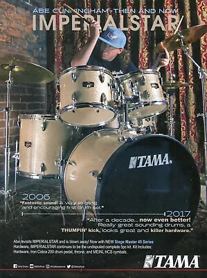 2017 Print Ad Of Tama Imperialstar Drum Kit W Abe Cunningham • £9.49