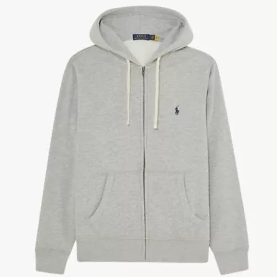 POLO RALPH LAUREN Mens Full Zip Classic Hoodie Jacket - Pastel Grey Medium - NEW • $109.95