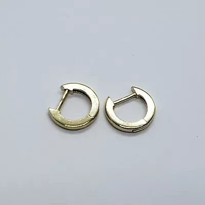 14K Yellow White Rose Gold Elegant High Polished Huggie Hoop Earrings 2x10mm • $87.99