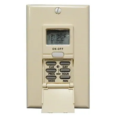 7 Day Wall Digital Timer Ivory Programmable Timer Indoors & Out - MORRIS-80510 • $22.76