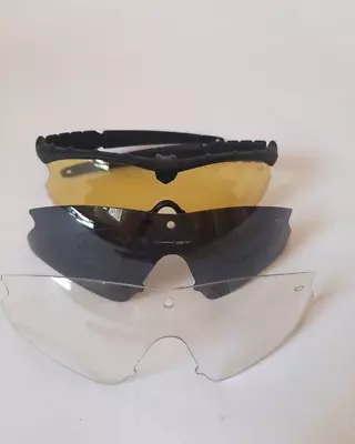 Oakley Sunglasses Plastic M Frame 2.0 With 3 Lens Shooting Army Preowned Rare • $110