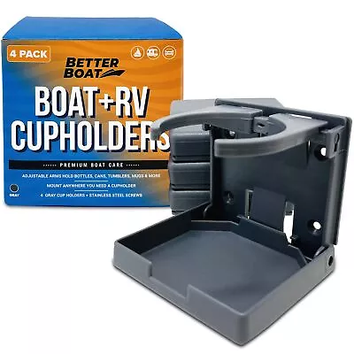 Boat Cup Holder Gray Set Of 4 Folding Boat Cup Holders For Drinks Wall Cup • $19.19