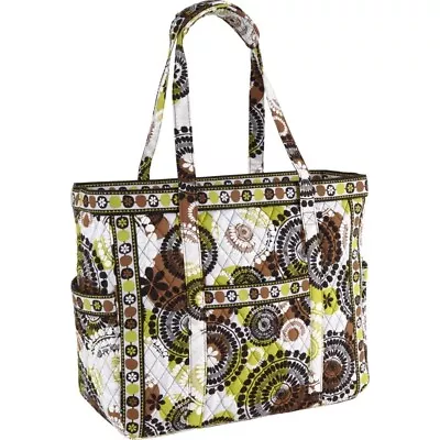 NEW Vera Bradley Large Get Carried Away Tote In Cocoa Moss Travel Huge XL Large • $38