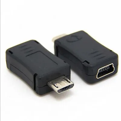Mini USB Male To Micro USB Female Jack Plug Cable Lead Cord Adapter Converter • £3.51