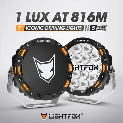 LIGHTFOX Pair 7inch OSRAM LED Driving Lights Spotlights Round Work Offroad Lamp • $229.95