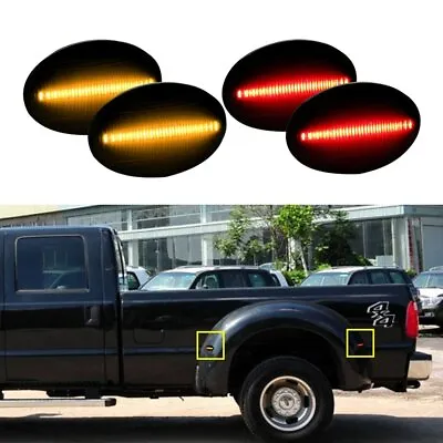 4x Smoked LED Dually Bed Fender Side Marker Lights For Ford F350 F450 Super Duty • $22.99