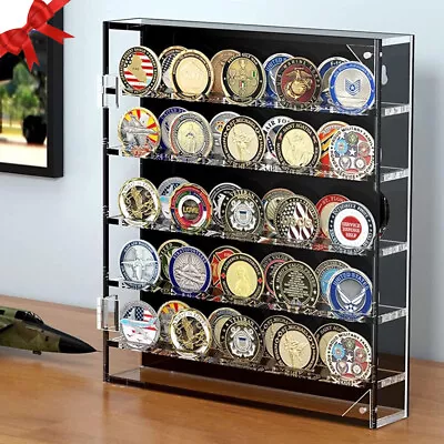 Medals Challenge Coin Display Case Shadow Box Pin Wall Display Holder Shelves UK • £19.90