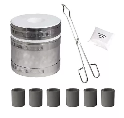 $184.95 • Buy Mini Propane PRO Kiln Furnace Graphite Crucibles Tongs Melt Gold Metals Set
