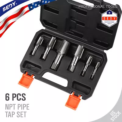 6PC NPT Pipe Tap Set 1/8  1/4  3/8  1/2  3/4  And 1  With Case Carbon Steel Inch • $26.99