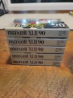 Maxell XL-II 90-minute Blank Audio Cassette Sealed New Lot Of 5 • $32