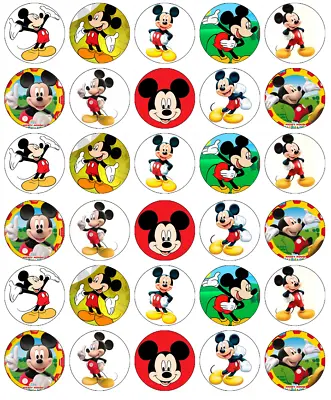 Mickey Mouse X 30 Cupcake Toppers Edible Wafer Paper Fairy Cake Toppers • £2.70