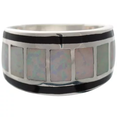 Ring With White Crushed Opal Resin & Black Enamel 925 Silver From Ari D Norman  • £102.82