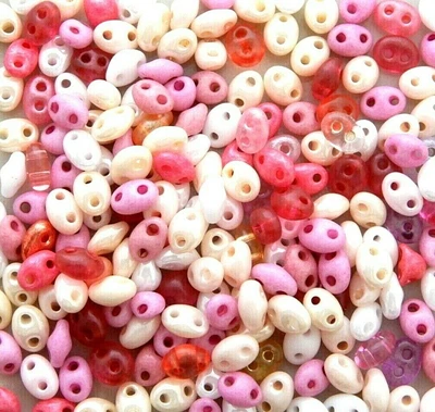 $4.99 • Buy 10 Grams Assorted Mix Czech Super Duo Twin Double 2 Holes Glass 5mm Oval Beads 