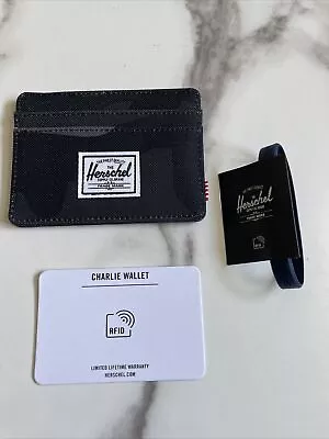 New Herschel Supply Company Street Style Card Holder Mini Wallet RFID Gray Camo • $23.99