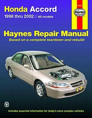 1998-2002 Honda Accord All Models Haynes Repair Service Manual Book Guide 5389 • $29.95