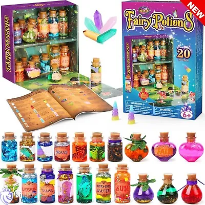 DIY Fairy Potions Craft Kit For Kids Mix 20 Magical Wizard & Energy Crystal Dust • £24.39