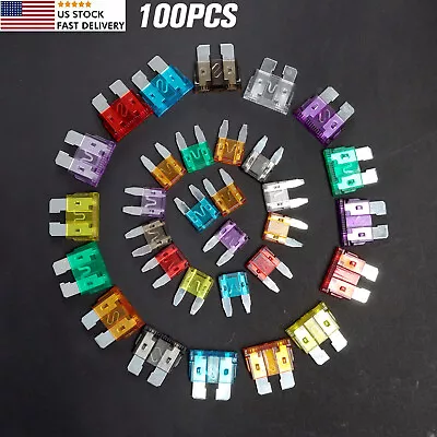 100PCS Blade Fuse Assortment Auto Car Motorcycle SUV FUSES Kit APM UTV ATM New • $3.99