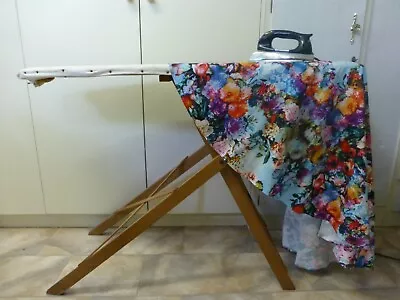 Vintage Wooden Ironing Board And Vintage General Electric Iron • $180