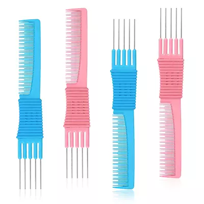 Carbon Lift Teasing Combs Hair Pick With Metal Prong Salon Teasing Lifting Fluff • $19.99