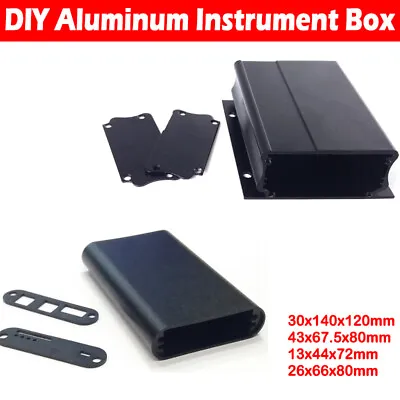 Electronic DIY Extruded Enclosure Box PCB Instrument Case Aluminum Metal Shell • £8.29