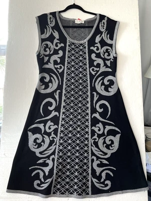$15.70 • Buy Pink Rose Womens Dress Size XL Knit Black Grey Sleeveless A Line Shift Knee Work