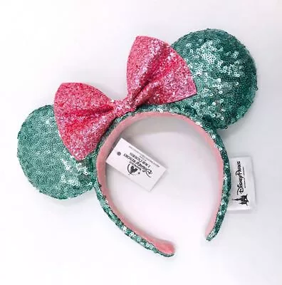 Disney Parks Bow Sequins Rare Mickey Minnie Mouse Ears Pink Sugar Rush Headband • $2.99
