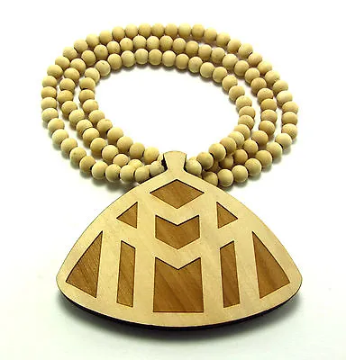 Wooden Maybach Music Pendant  36  Chain Necklace Good Wood Style Rick Ross MMG • $9.20