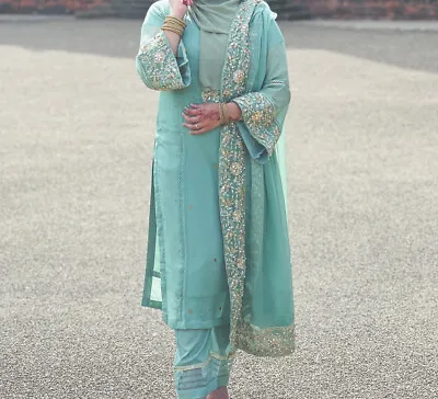 £50 • Buy Indian Pakistani Sequin Embroidered Asian Wedding Clothes Salwar Kameez Suit Eid