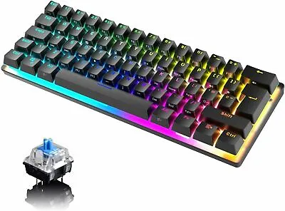 Clearance Wired 60% Mechanical Gaming Keyboard Mini 62Key 14 Chroma RGB Backlit • $42.89