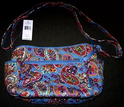 Lovely New Vera Bradley Blue Provence Paisley On The Go Crossbody Bag/Sac • $39.99