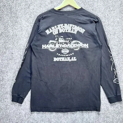 Vintage Harley Davidson Shirt Mens M Black Long Sleeve Biker Flames Y2K Motor • $35.95