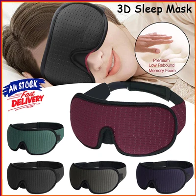 $15.88 • Buy Travel Sleep Eye Mask Soft 3D Memory Foam Padded Shade Cover Sleeping Blindfold