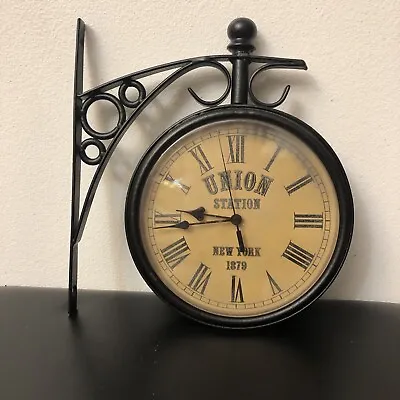 Union Station NY 1879 Vintage Look Wall Clock Metal And Plastic • $70