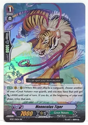 Bushiroad Cardfight Vanguard Monoculus Tiger BT07/011EN RR Great Nature • $4.99