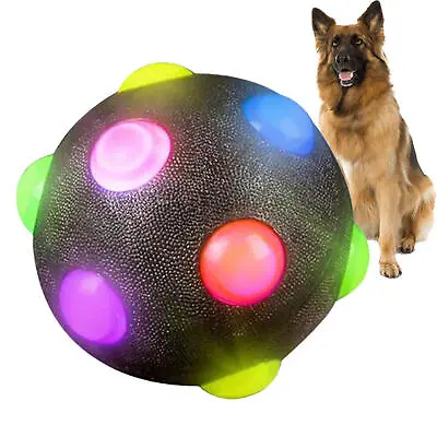  LED Dog Ball Toy Light Up Pet Flashing Toys Throw Ball Bounce Interactive • £6.50