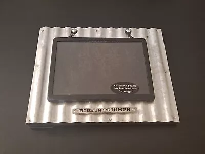 Ride In Triumph~5x7 Metal Motorcycle Picture Frame~Hobby Lobby~Spiritual Quote~ • $8.99