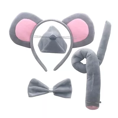 Kids Mouse Hair Band Role Play Nose Theme Animal Costume Accessories 5Pcs Stage • $11.03