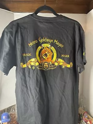 Vintage? MGM Metro Goldwyn Mayer T-Shirt Movie Film Studio Lion Logo Black Med • $14.95