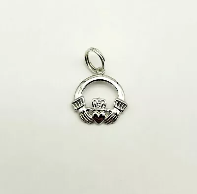 Vintage Sterling Silver Claddagh Love Strength Loyalty Charm Pendant - 0.7g • $11