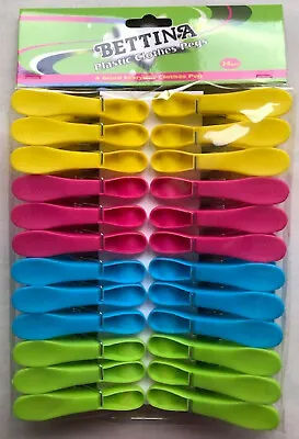 £2.99 • Buy Pack Of 24 Plastic Bettina Everyday Pegs - Clothes/laundry Washing Line Pegs 