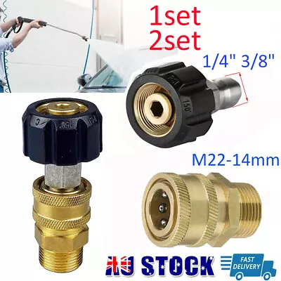 Brass Quick Connect Male To M22 1/4  3/8  Female Adapter Swivel Pressure Washer • $15.99