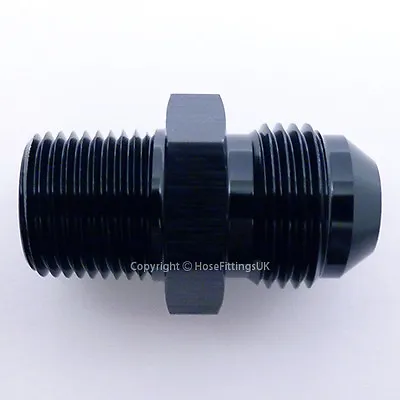 £4.99 • Buy AN -6 AN6 BLACK JIC Flare To 1/2 NPT STRAIGHT MALE Hose Fitting Adapter