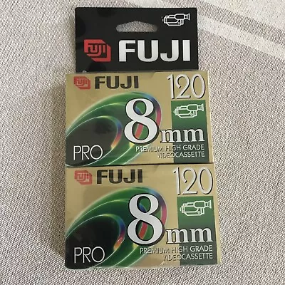 SEALED Fuji Film 8mm P6-120 Video Cassette For Camera VHS Recorder Blank - 2 Pac • $7.95