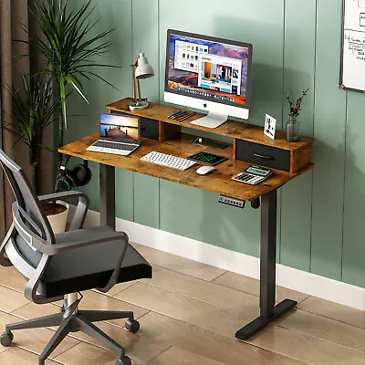Ufurniture Electric Standing Desk Adjustable Height Sit Stand Table 120cm Walnut • $239.19