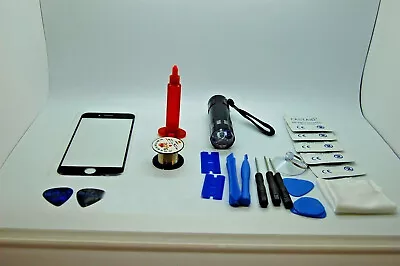 Front Glass Screen Repair Kit Wire Loca Glue UV Torch For IPhone 7 Black  • £10.89